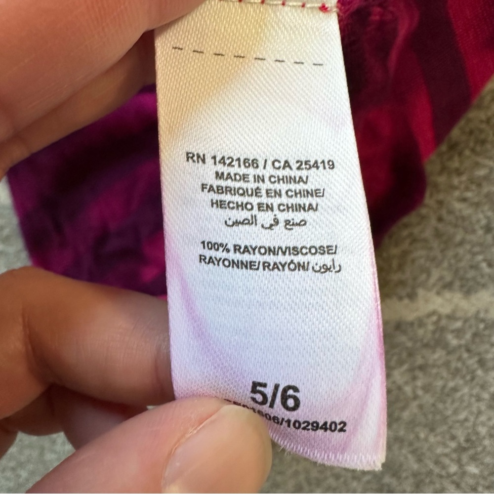 Splendid Hot Pink Striped Short Sleeve Knit Top Girls 5/6 - Picture 4 of 5